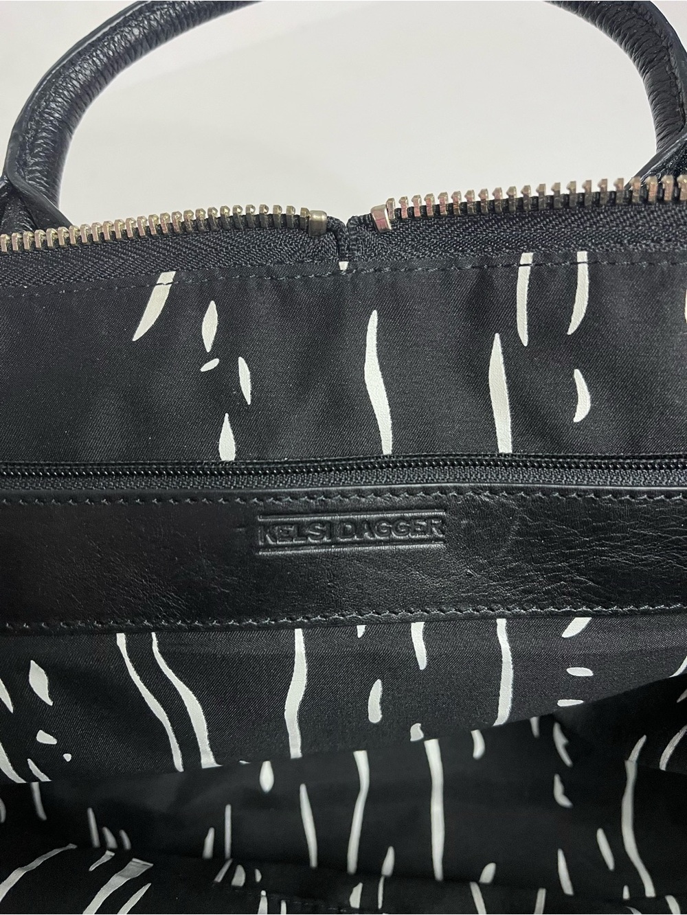 Kelsi Dagger Brooklyn Studded Black Pebbled Leather Satchel Crossbody - Picture 10 of 13